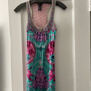 Custo Barcelona beaded embroidered viscose tunic